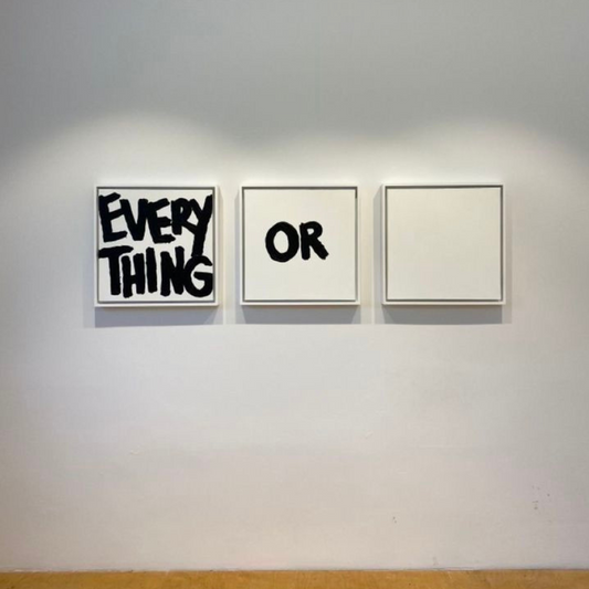 “Everything or Nothing” Motivational Wall Art – 35x35 cm Square Minimalist Quote Frame