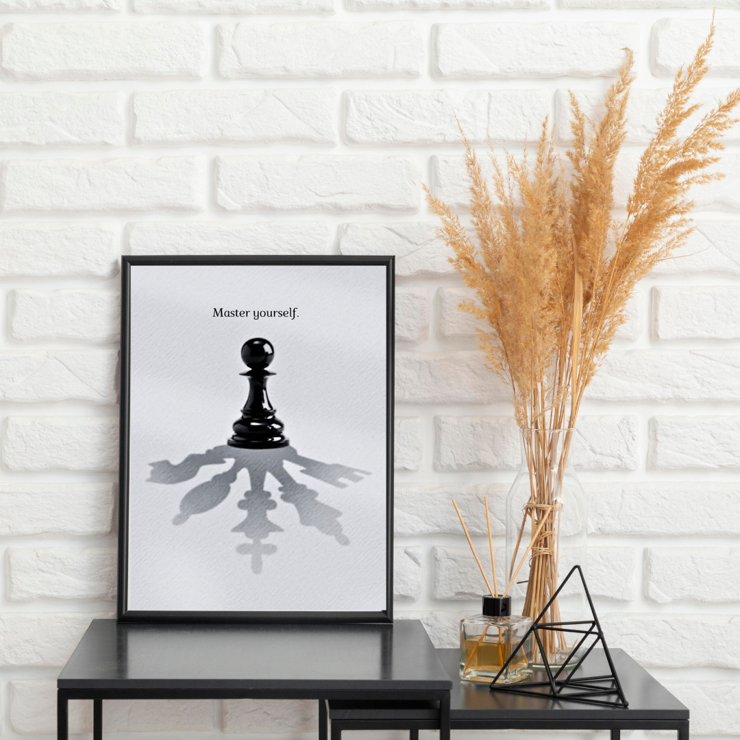 “Master Yourself” Motivational Wall Art – A3 Size Empowering Quote Frame