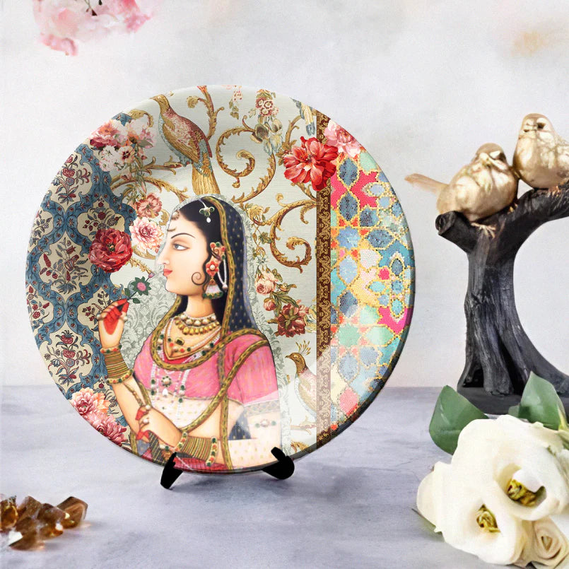 Mughal Inspired Ceramic Wall Plate Home Décor