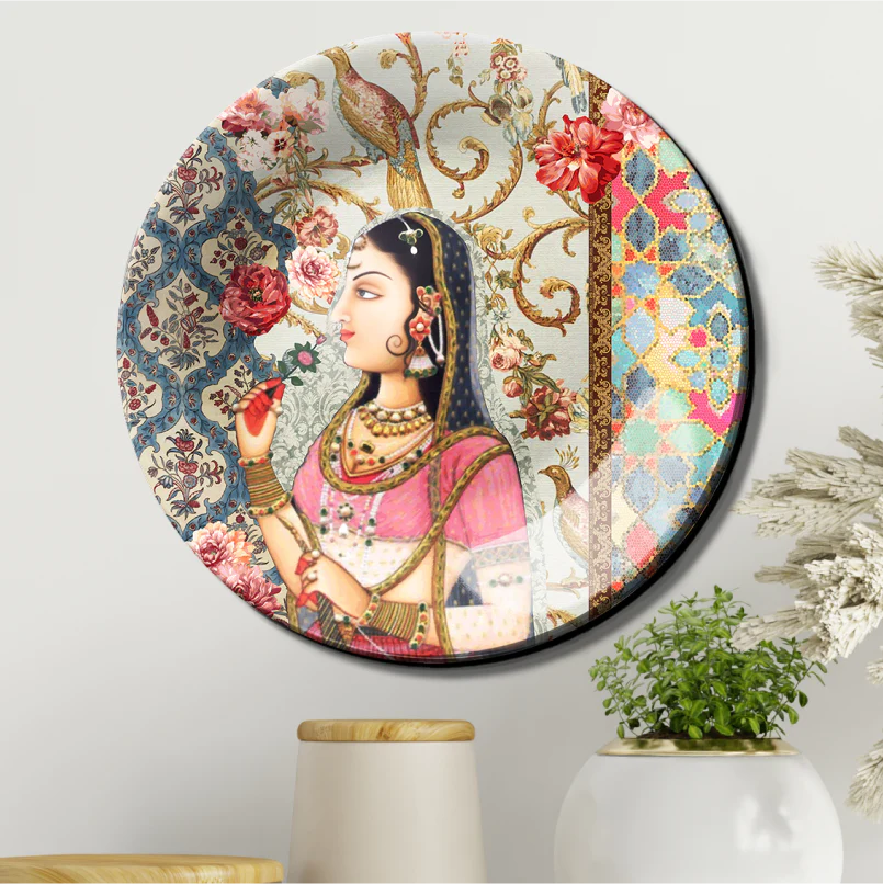 Mughal Inspired Ceramic Wall Plate Home Décor