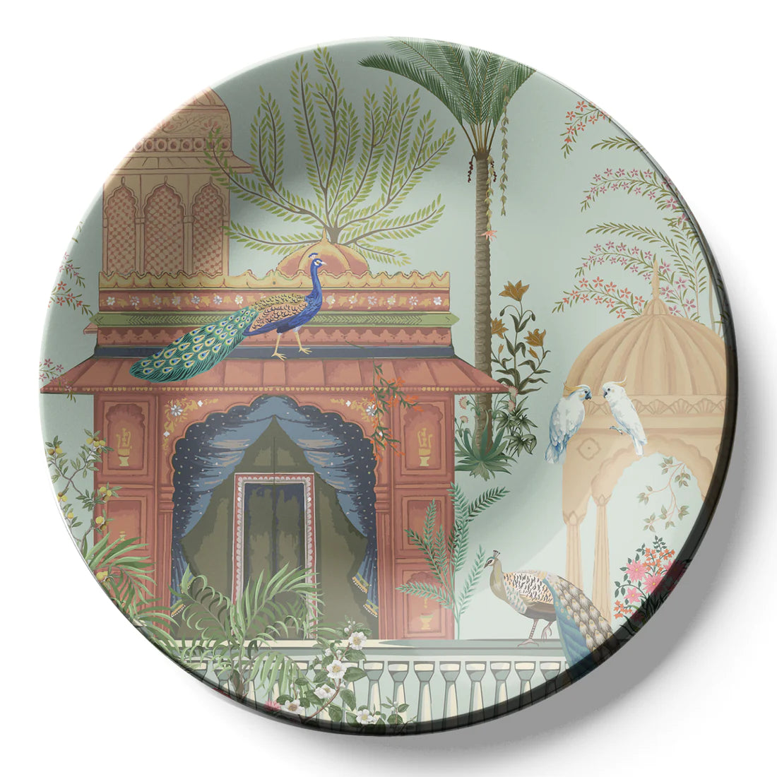 Peacock in Royal Garden Ceramic Wall Plate Home Décor