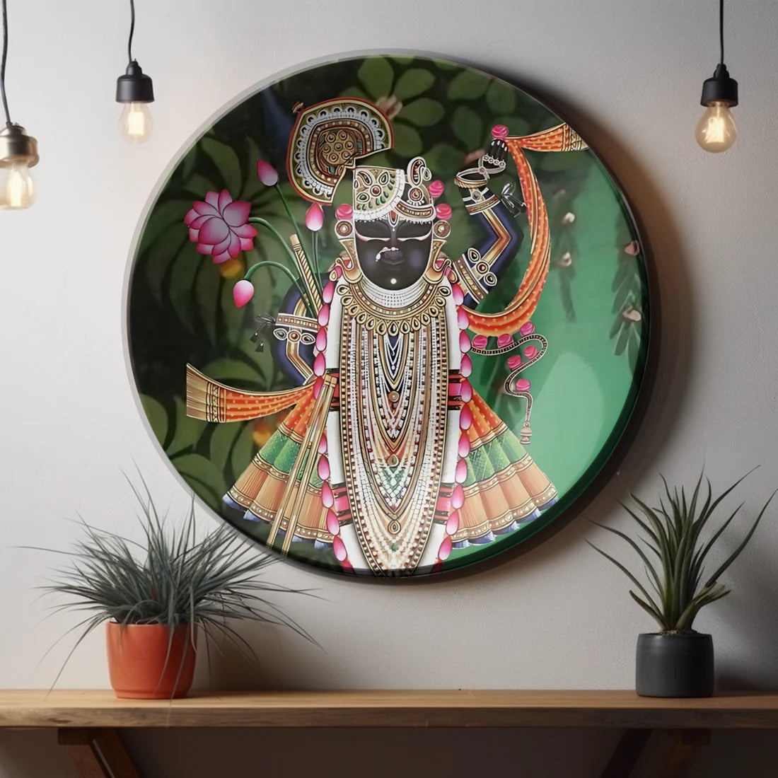 Shrinath Ji Black Wall Plate Home Décor