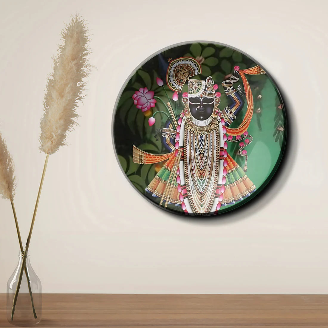 Shrinath Ji Black Wall Plate Home Décor