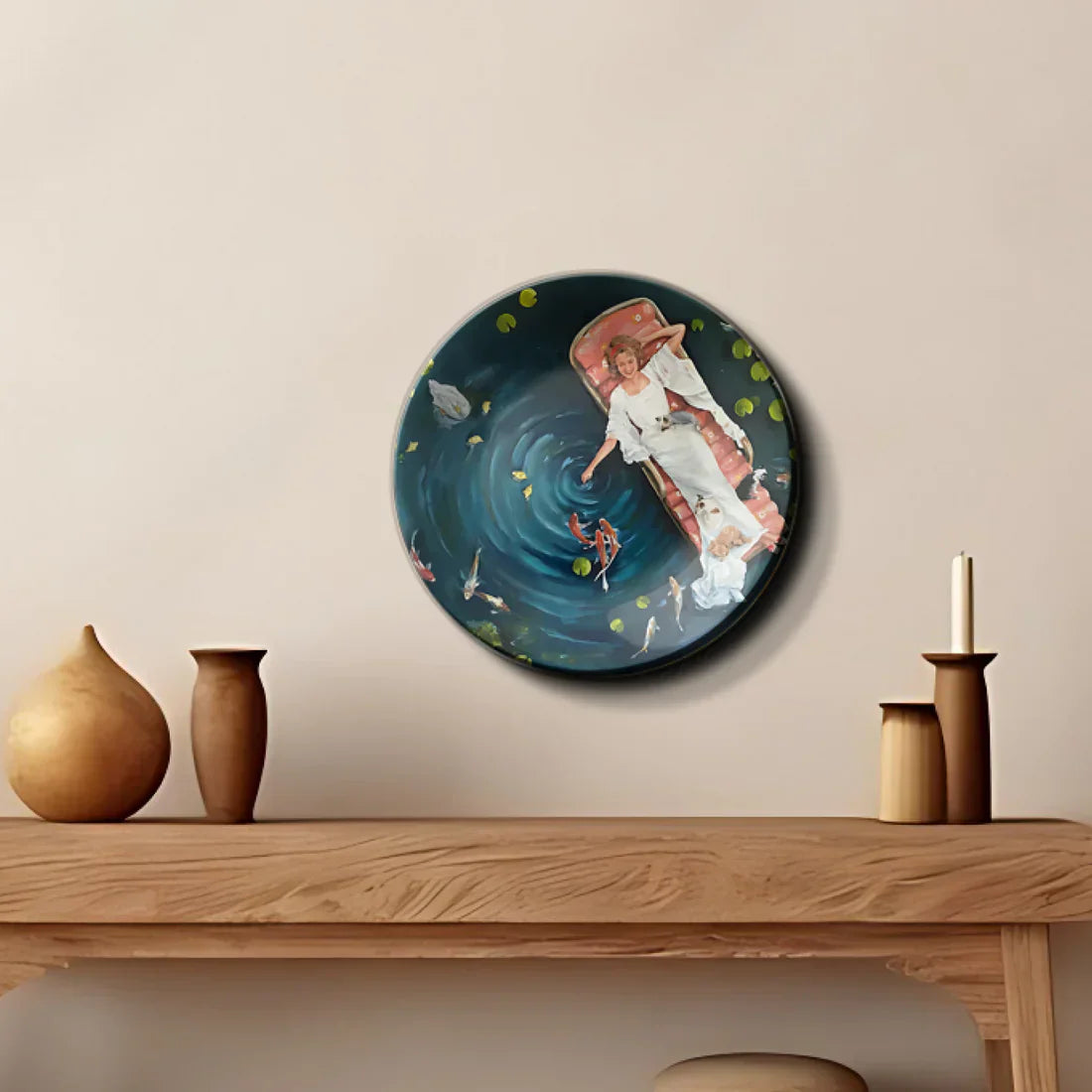 Water Garden Wall Plate Home Decor