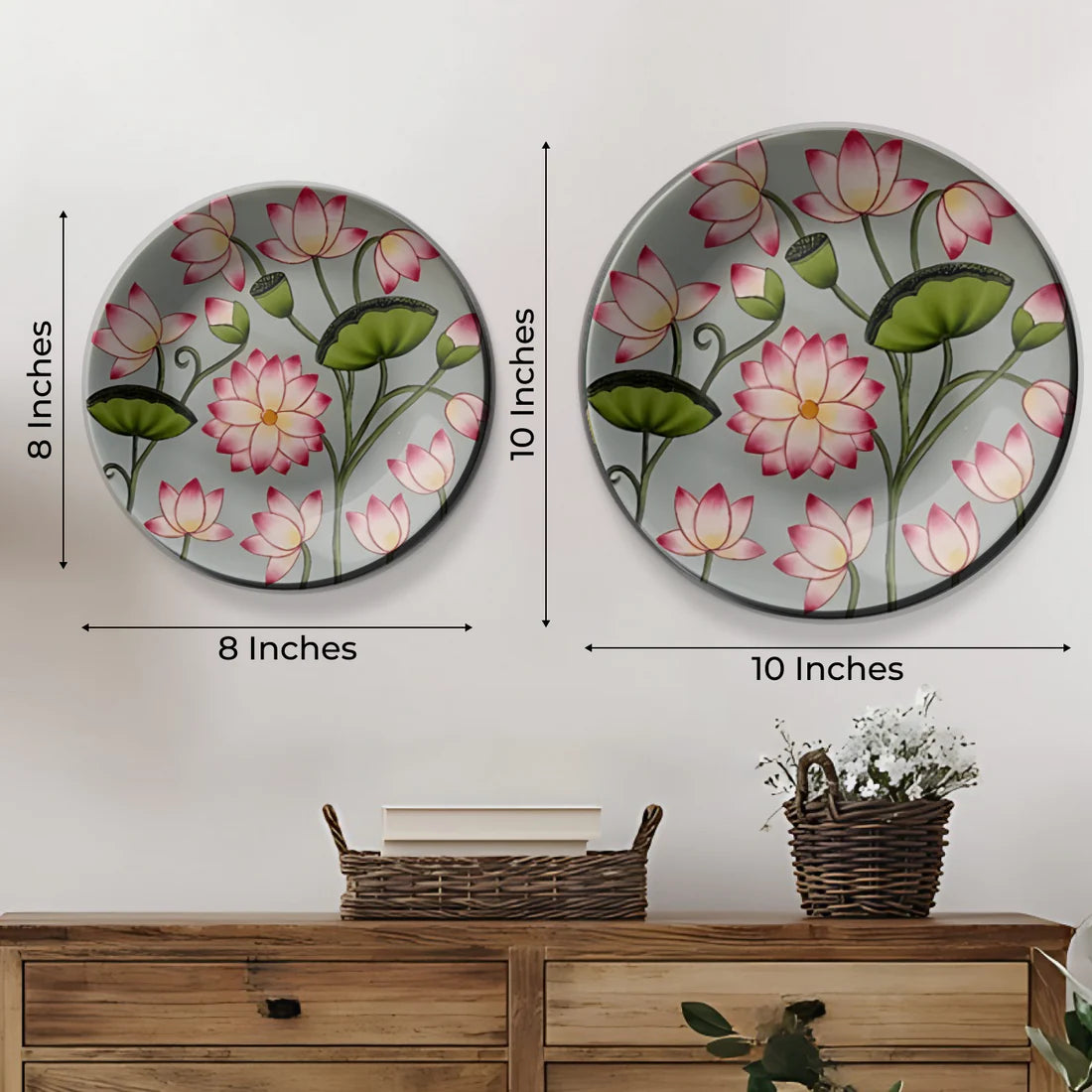 Set of 3 Nature Wall Plates Home Décor