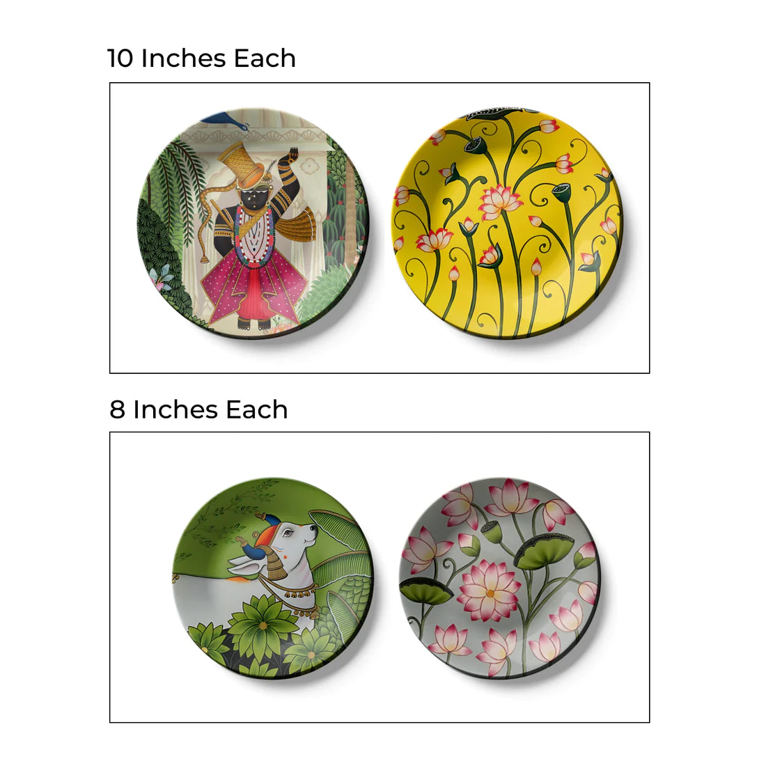 Set of 4 Pichwai Wall Plates Home Décor