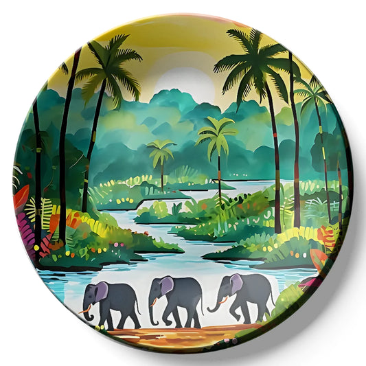 Udawalawe National Park Ceramic Wall Plate Home Décor