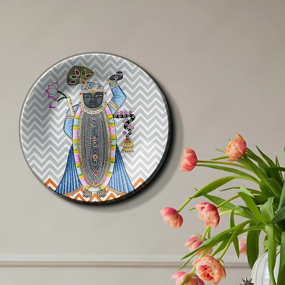 Shrinath Ji Pichwai Wall Plate Home Décor