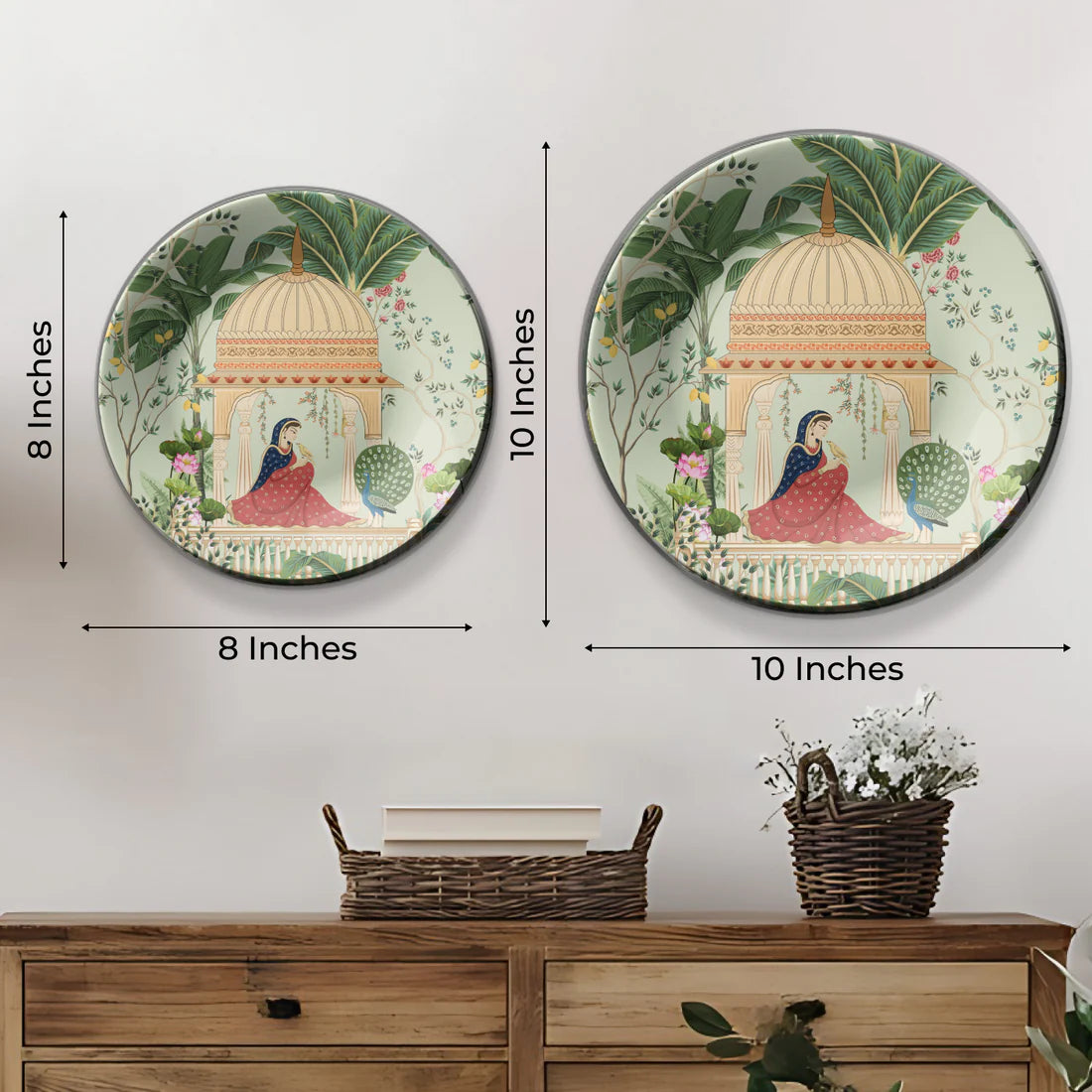 Woman Sitting in Cabana Ceramic Wall Plate Home Décor