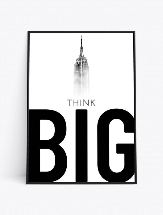 “Think Big” Motivational Wall Art – A3 Size Bold Quote Frame