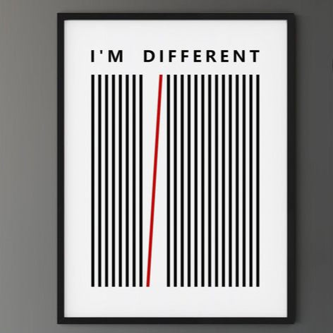 “I’m Different” Inspirational Wall Art Frame – Unique Motivational Decor - A3 Size (11.7 inches x 16.5 inches)