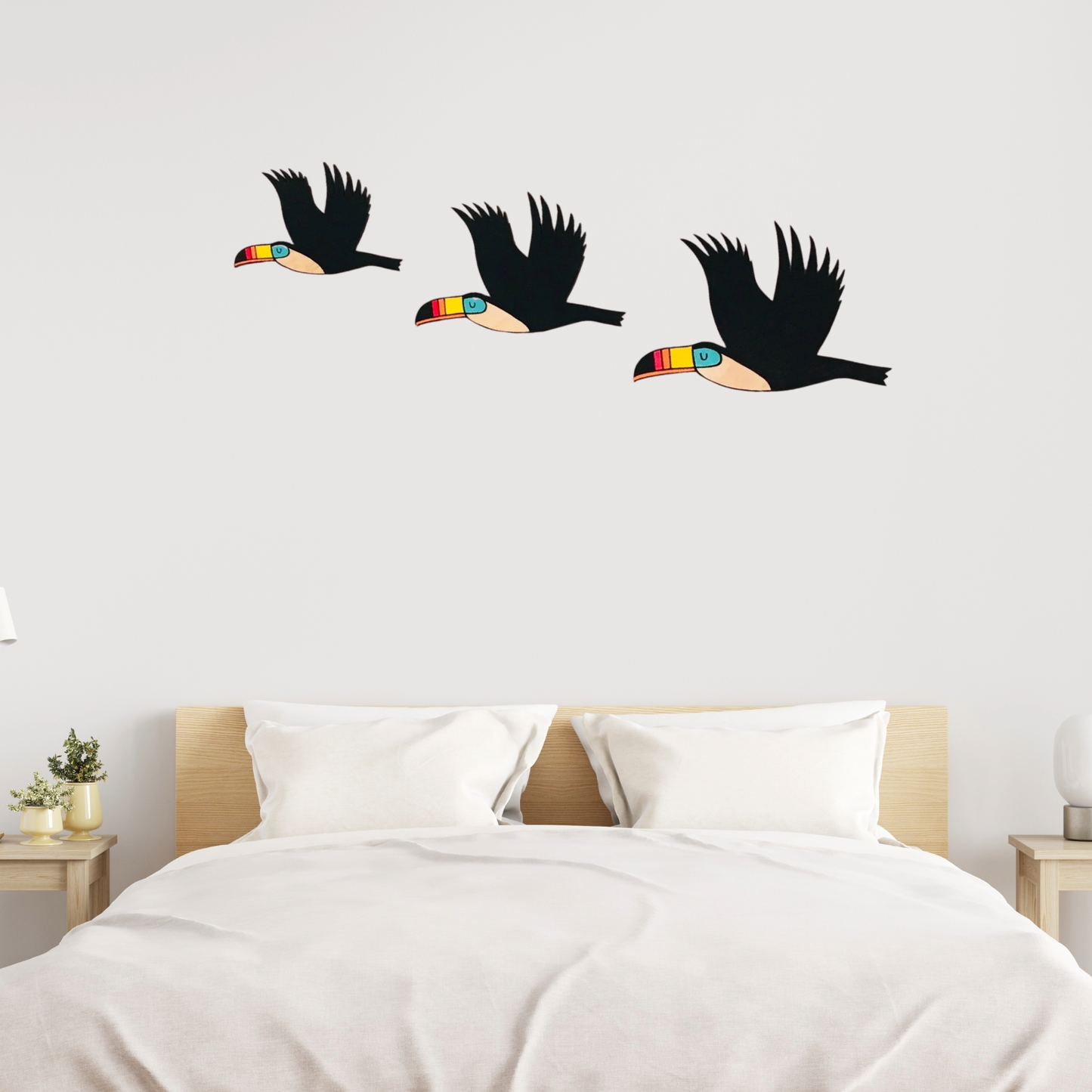 3-Piece Flying Toucan Wood Wall Decor