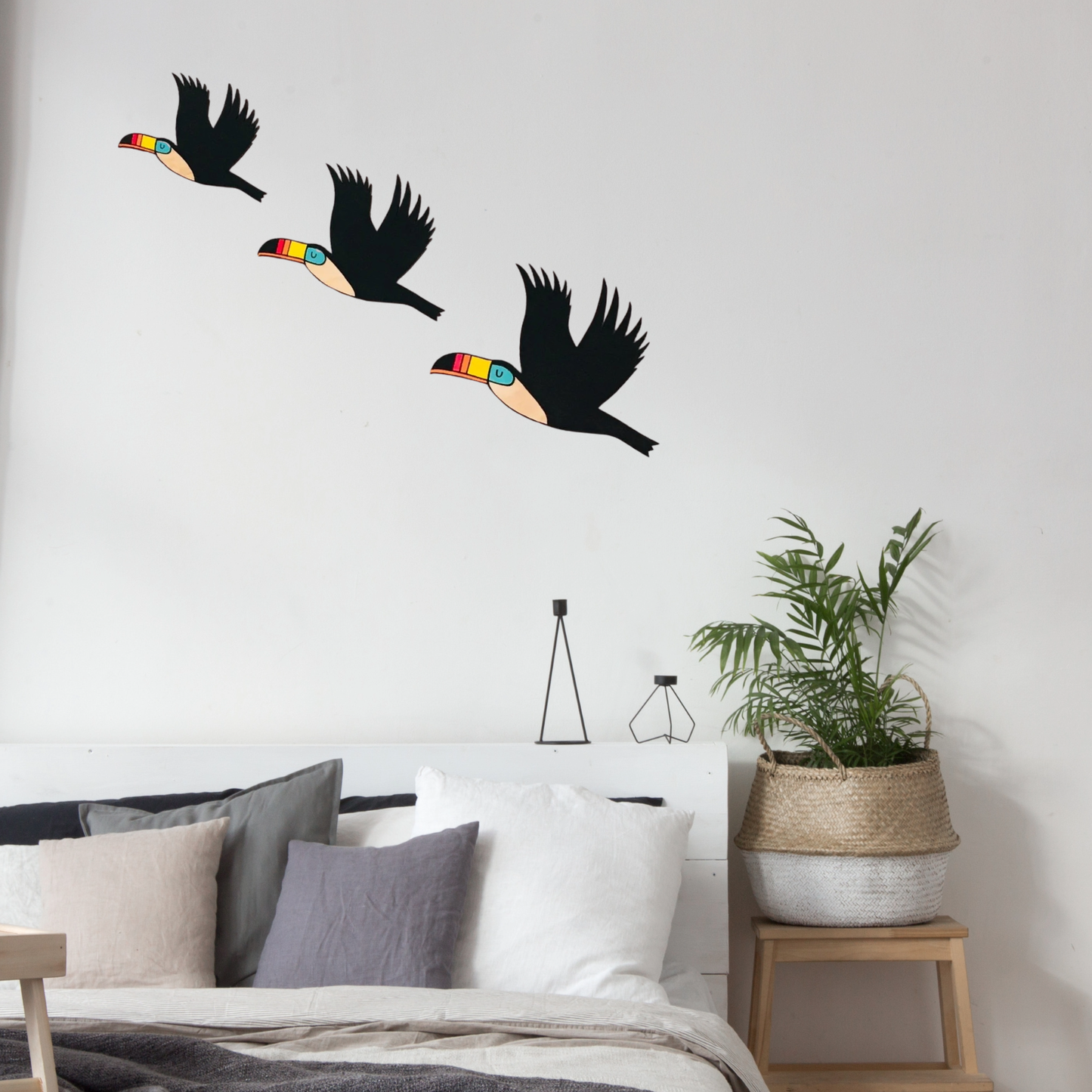 3-Piece Flying Toucan Wood Wall Decor