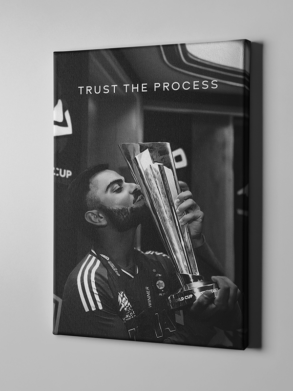 Virat Kohli Trust the Process – Motivational Sports Wall Art for Athletes & Leaders