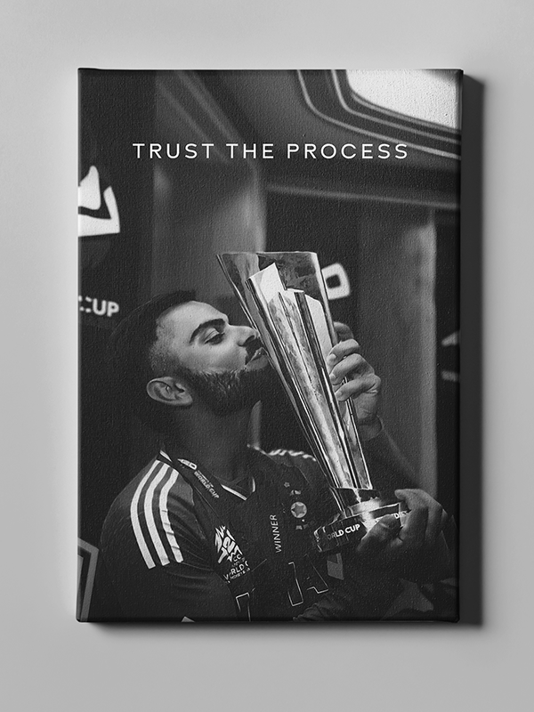 Virat Kohli Trust the Process – Motivational Sports Wall Art for Athletes & Leaders