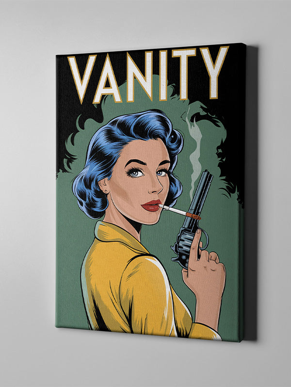 Vanity Wall Art – Bold Feminine Portrait Canvas Print for Modern Interiors