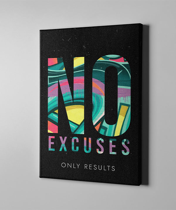 Only Result – No Excuses Motivational Wall Art for Office & Gym