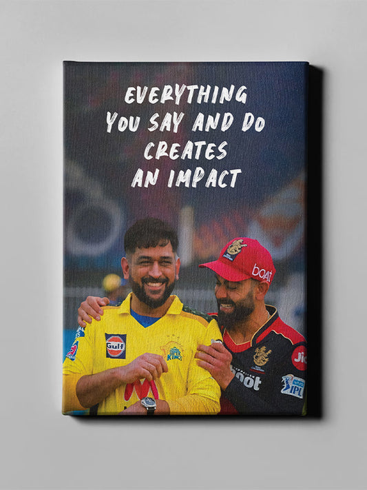 MS Dhoni & Virat Kohli Legendary Duo Motivational Wall Art Set