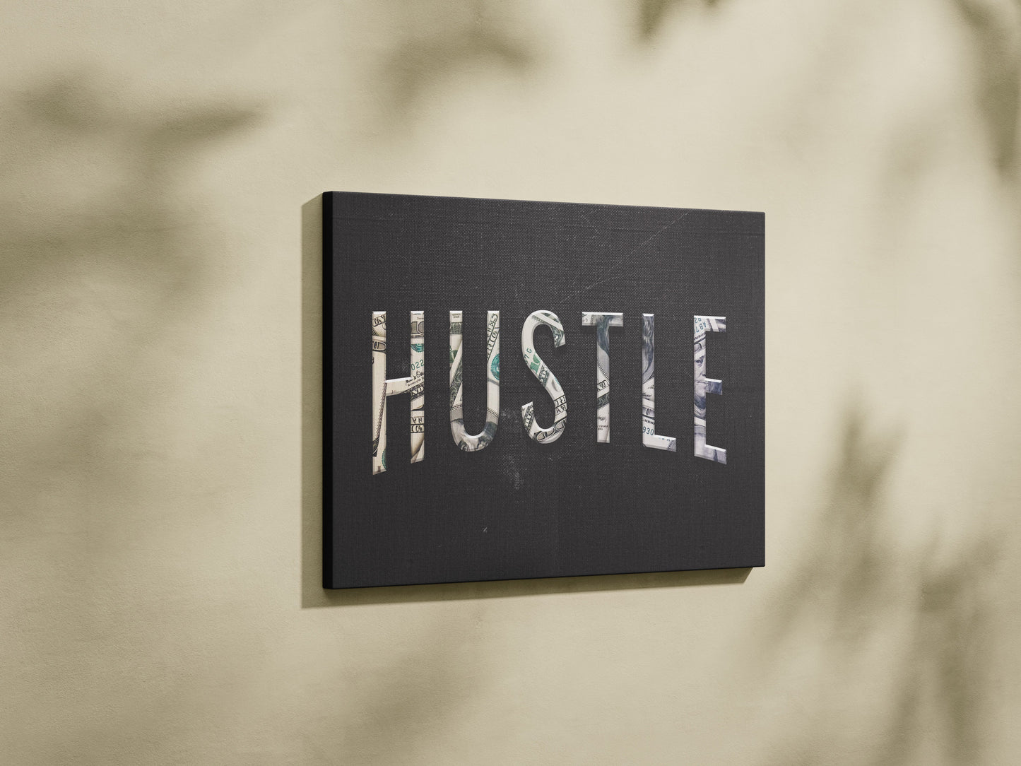 Hustle – Motivational Typography Wall Art for Office & Living Room