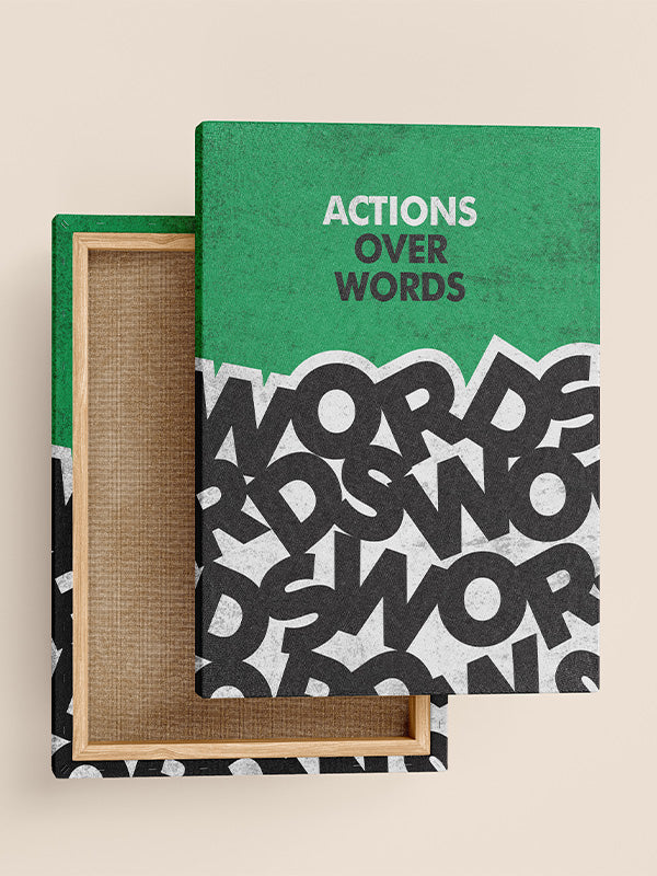 Action Over Words – Bold Motivational Wall Art for Hustlers & Leaders
