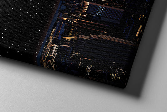 Night City Scene Canvas Art – Vibrant Urban Skyline Wall Decor for Living Room & Office