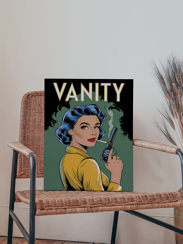 Vanity Wall Art – Bold Feminine Portrait Canvas Print for Modern Interiors