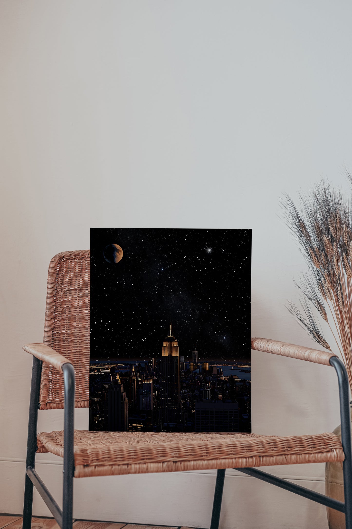 Night City Scene Canvas Art – Vibrant Urban Skyline Wall Decor for Living Room & Office