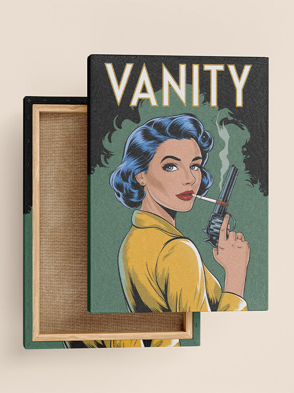 Vanity Wall Art – Bold Feminine Portrait Canvas Print for Modern Interiors