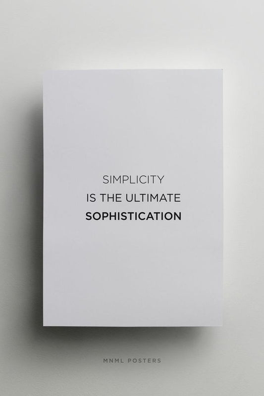 “Simplicity is the Ultimate Sophistication” Wall Art – A3 Size Minimalist Quote Frame