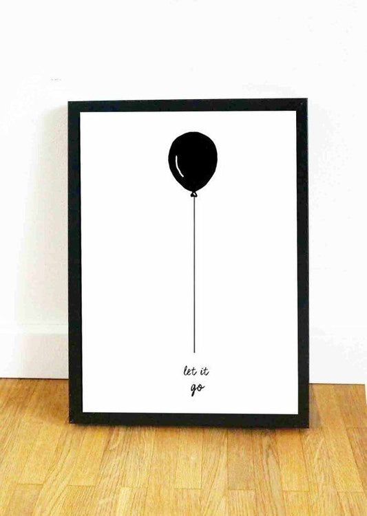 “Let It Go” Motivational Wall Art – A3 Size Minimalist Quote Frame