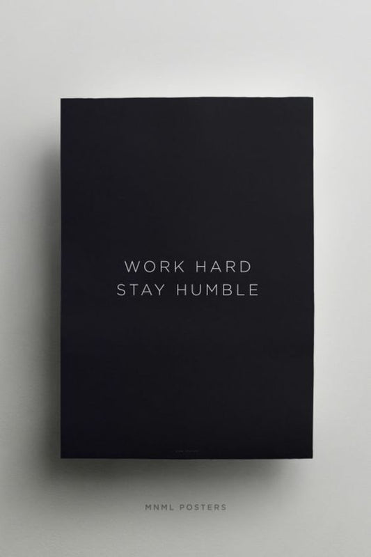 “Work Hard Stay Humble” Motivational Wall Art – A3 Size Quote Frame