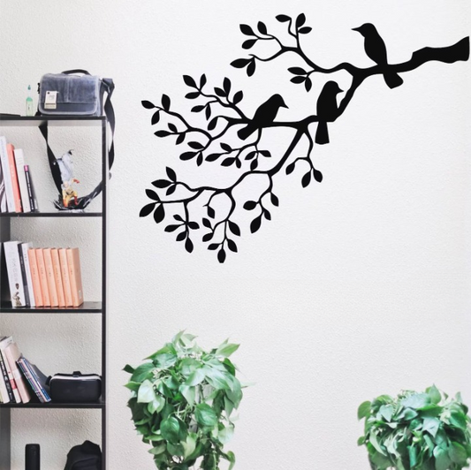 Whimsical Perch Bird On The Branch Wood Wall Decor