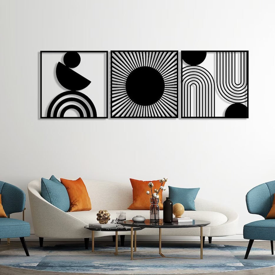 Abstract Trilogy Set of 3 Wood Wall Decor