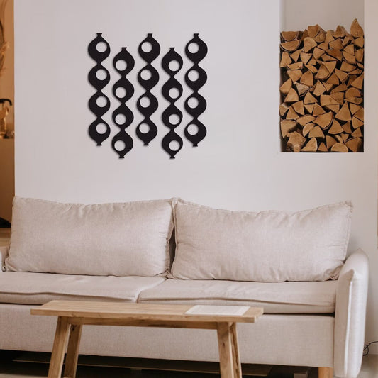 Harmony in Angles Neutral Abstract Geometric Wood Wall Decor