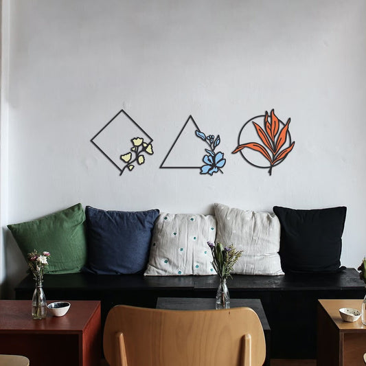 Blossom Radiance Trio Set of 3 Colorful Floral Wood Wall Decor