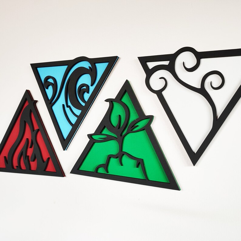 Earth, Water, Fire, Air Four Elements Wall Decor