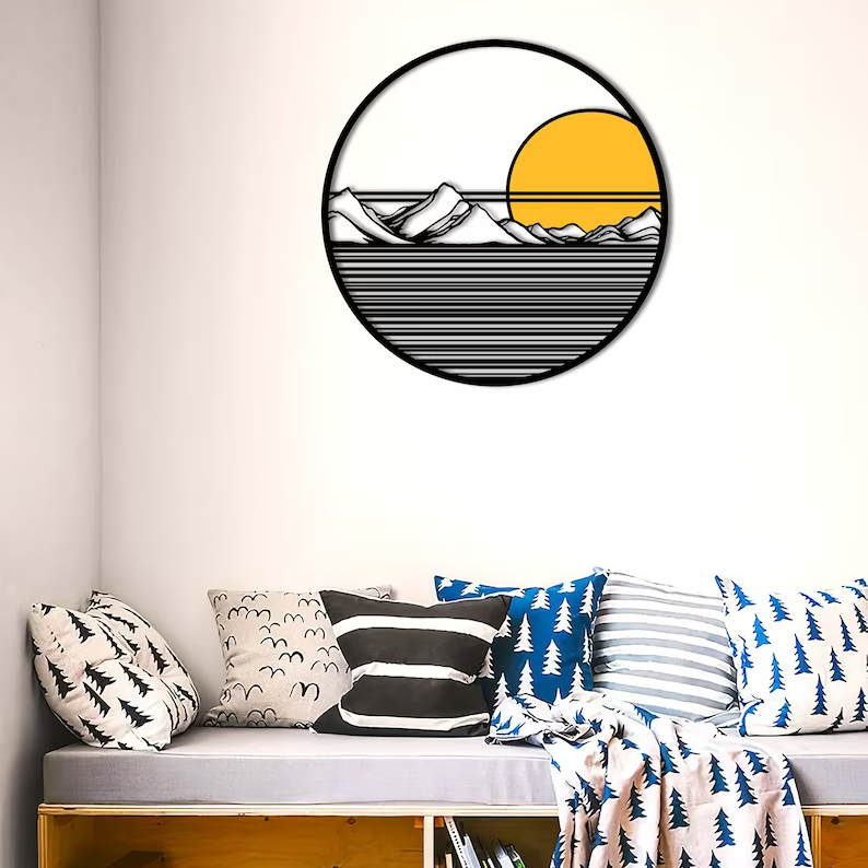 Mountain and Sunset Wall Decor