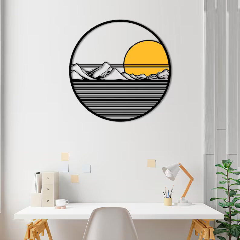 Mountain and Sunset Wall Decor