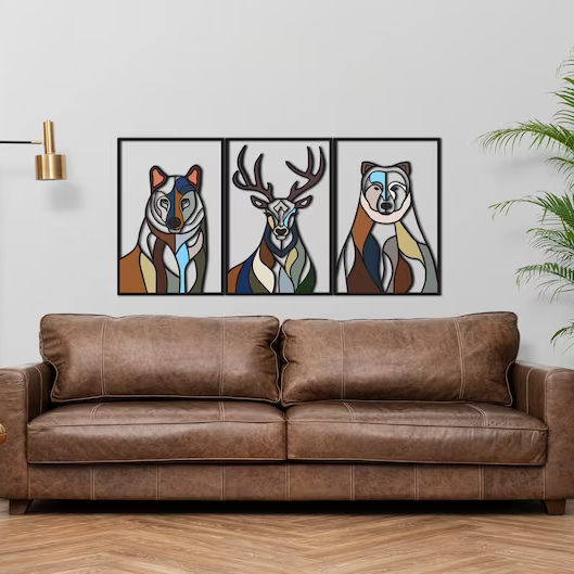 Animals Modern Design Wood Wall Decor