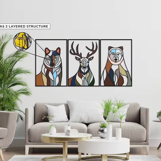 Animals Modern Design Wood Wall Decor