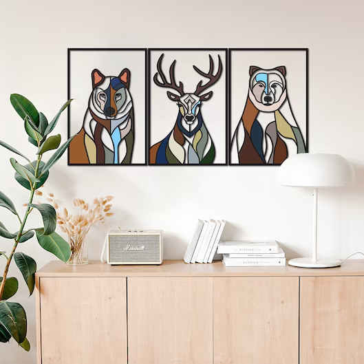 Animals Modern Design Wood Wall Decor