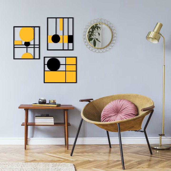 Minimalist Grids Decorative Wood Wall Decor