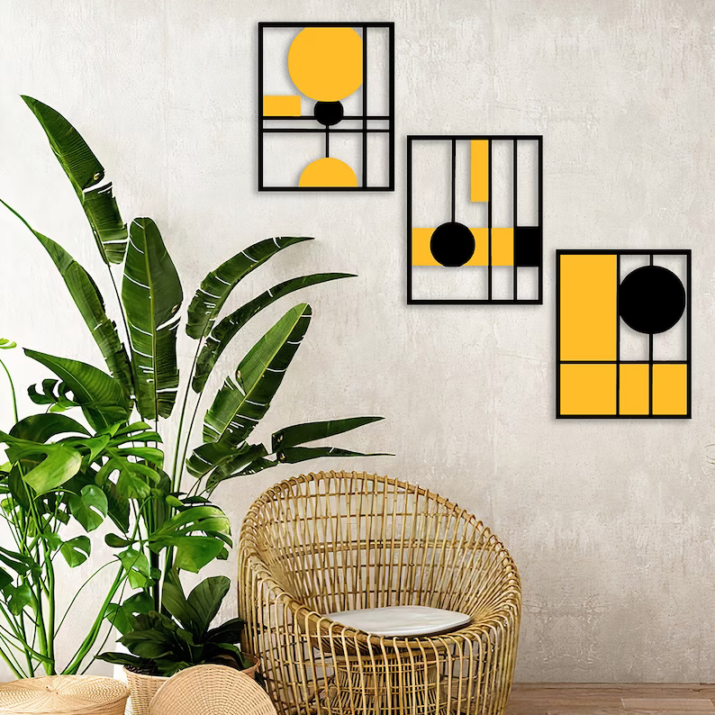 Minimalist Grids Decorative Wood Wall Decor