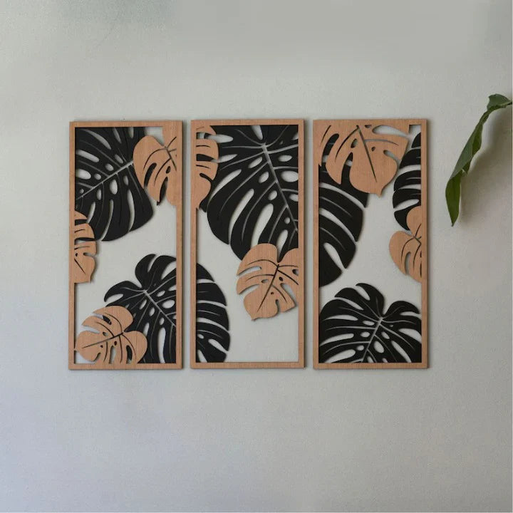 Monstera Leaves Decoration Wood Wall Decor