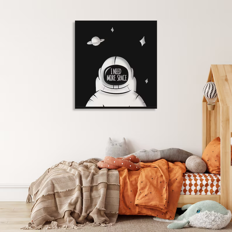 Astronaut Cosmonaut Space Wood Wall Decor