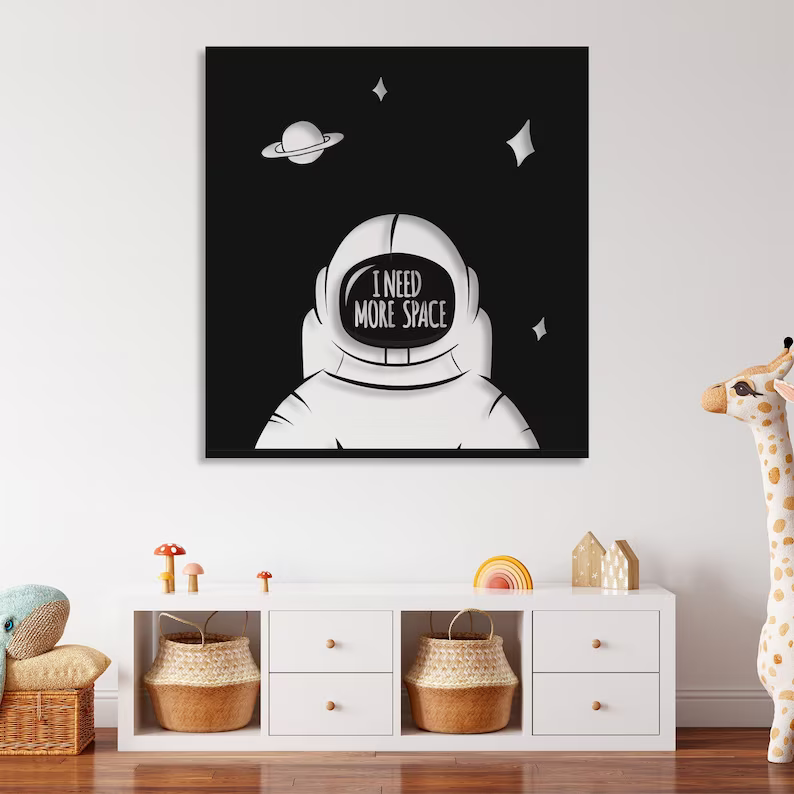 Astronaut Cosmonaut Space Wood Wall Decor