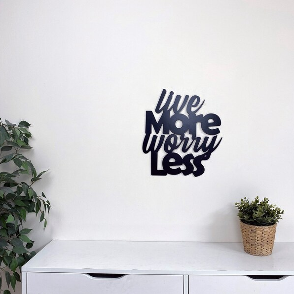 Live More Worry Less Sign Wood Wall Decor