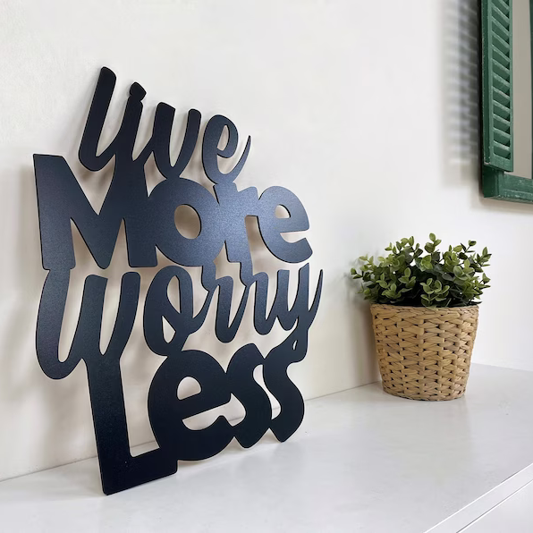 Live More Worry Less Sign Wood Wall Decor