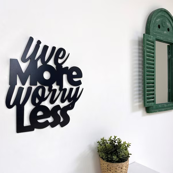 Live More Worry Less Sign Wood Wall Decor