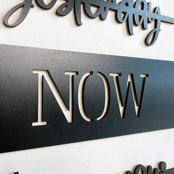 Yesterday Now Tomorrow Sign Wood Wall Decor